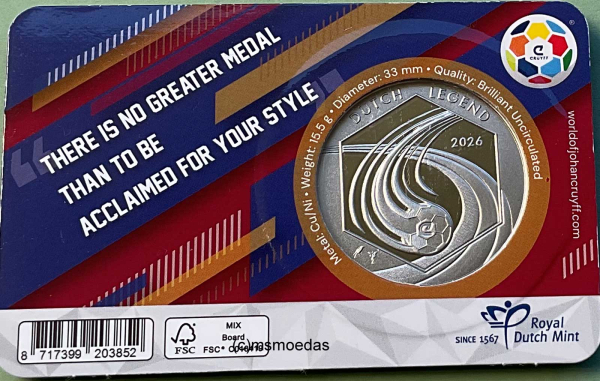 Niederlande Penning Johan Cruyff Legacy 2016–2026 Oranje-Barcelona Edition