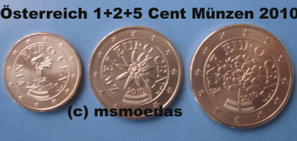 Oesterreich 1+2+5 Euro-Cent 2010