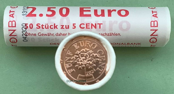 Oesterreich 5 Cent Rolle 2024 Euromünzen