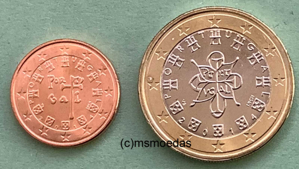 Portugal Euro KMS 2014 (1 Cent, 1 Euro)