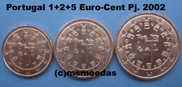Portugal 1+2+5 Euro-Cent 2002
