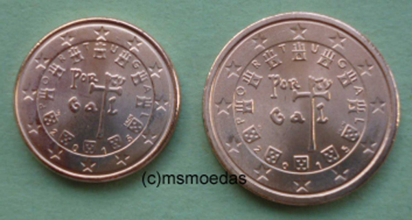 Portugal 1+2 Euro-Cent 2015
