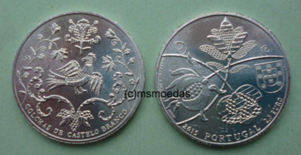 Portugal 2,50 Euro Sondermünze 2015 Colchas de Castelo Branco