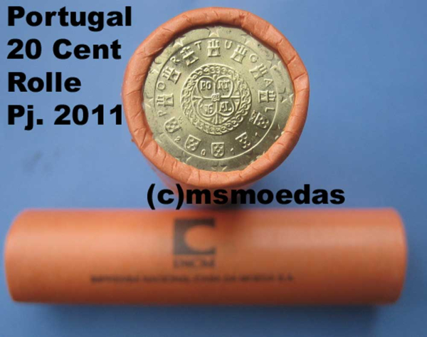 Portugal 20 Cent Rolle 2011 Euromünzen
