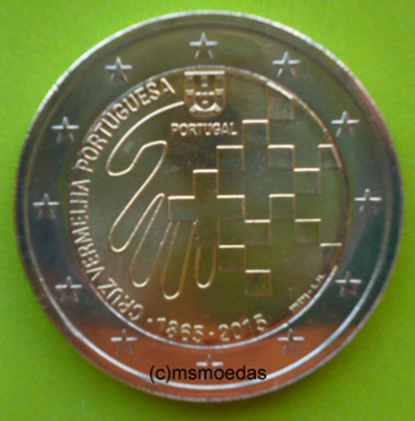 Portugal 2 Euro Gedenkmünze 2015 Rotes Kreuz