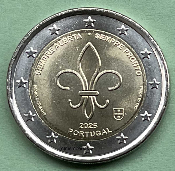 Portugal 2 Euro Gedenkmünze 2025 Weltpfadfinder- und Jugendbewegungen