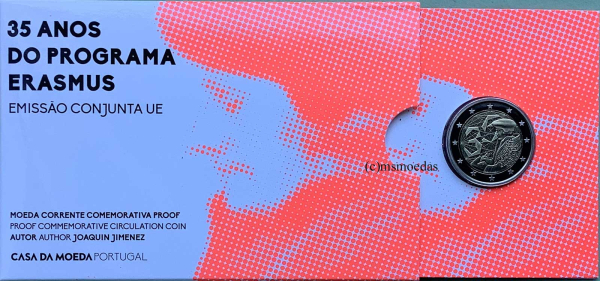 Portugal 2 Euro CoinCard 2022 Erasmus-Programm Gedenkmünze Proof