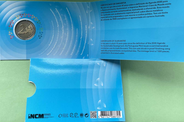 Portugal 2 Euro CoinCard 2025 Nachhaltige Entwicklung Gedenkmünze Proof