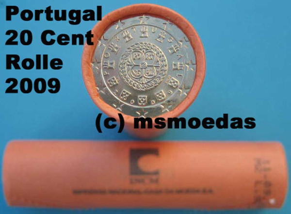 Portugal 20 Cent Rolle 2009 Euromünzen