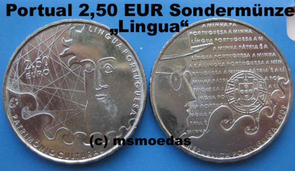 Portugal 2,50 Euro Sondermünze 2009 Portugiesische Literatur