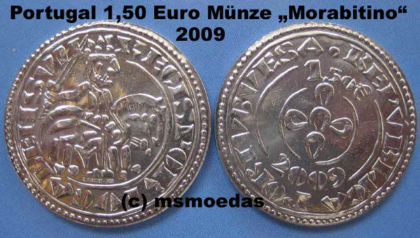 Portugal 1,50 Euro Sondermünze 2009 Morabitino