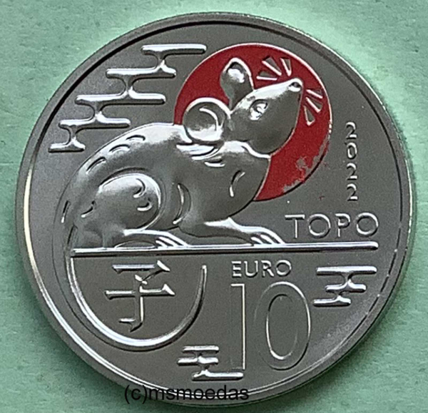San Marino 10 Euro Sondermünze 2022 Ratte Kalender Tierkreiszeichen