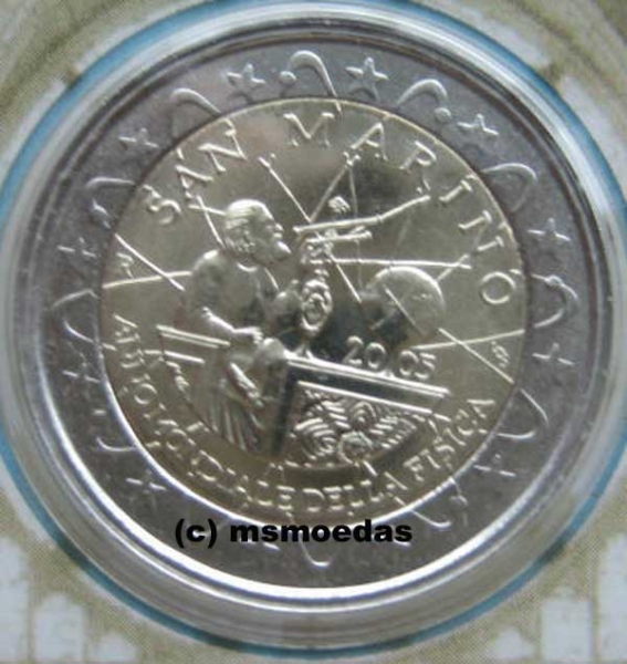 San Marino 2 Euro Blister Gedenkmünze 2005 Galileo