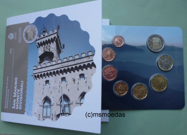 San Marino Offizieller Kursmünzensatz 2015 (1 Cent bis 2 Euro) FDC