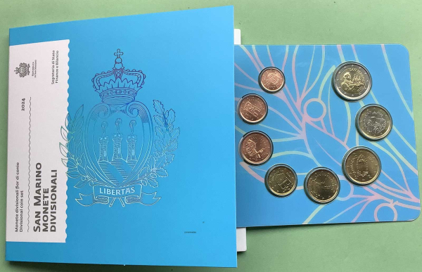 San Marino Offizieller Kursmünzensatz 2024 (1 Cent bis 2 Euro)