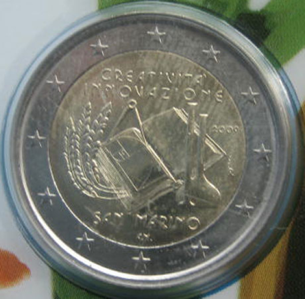 San Marino 2 Euro Blister Gedenkmünze 2009 Kreativität Gedenkmünze