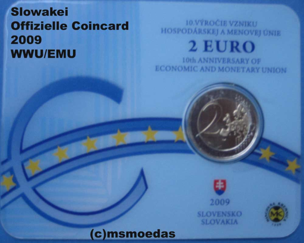 Slowakei 2 Euro Coincard 2009 WWU EMU BU