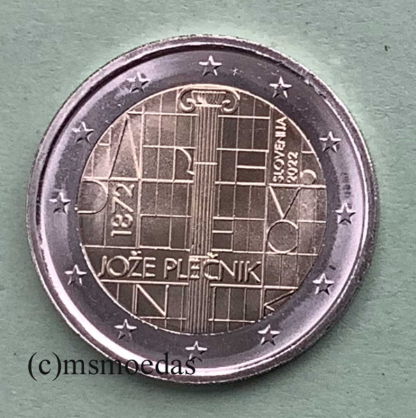Slowenien 2 Euro Gedenkmünze 2022 Plecnik