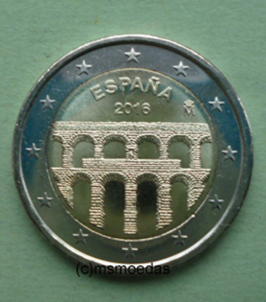 Spanien 2 Euro Gedenkmünze 2016 Aquädukt von Segovia