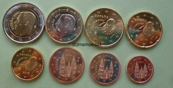 Spanien Euro KMS 2016 (1 Cent bis 2 Euro)