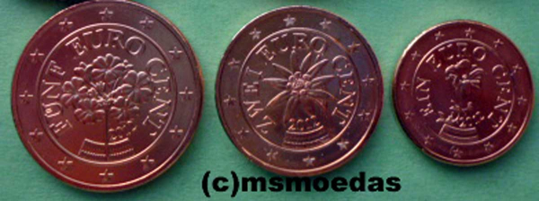 Oesterreich 1+2+5 Euro-Cent 2012