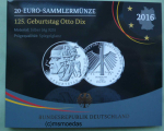 Deutschland 20 Euro Sondermünze 2016 Otto Dix PP