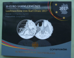 Deutschland 20 Euro Sondermünze 2017 Laufmaschine Karl Drais PP