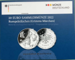 Deutschland 20 Euro Silber Sondermünze 2022 Grimms Märchen Rumpelstilzchen PP
