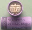 Deutschland 2 Euro Rolle Gedenkmünzen 2020 Brandenburg Schloss Sanssouci (J) Hamburg