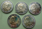 Deutschland 5 x 2 Euro Gedenkmünzen 2018 Helmut Schmidt (A,D,F,G,J)