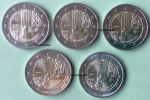 Deutschland 5 x 2 Euro Gedenkmünzen 2020 Kniefall von Warschau (A,D,F,G,J)