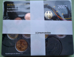 Deutschland Offizieller Kursmünzensatz 2017 A+D+F+G+J (1 Cent - 2 Euro) BU + 2 Euro Gedenkmünze