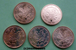 Deutschland 5 x 2 Euro-Cent 2006 (A,D,F,G,J)