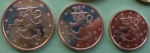 Finnland 1+2+5 Euro-Cent 1999+2000+2001
