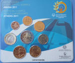 Griechenland Offizieller Kursmünzensatz 2011 (1 Cent bis 2 Euro Stier) Athens Stempelglanz