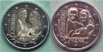 Luxemburg 2 x 2 Euro Gedenkmünzen 2020 Geburt von Prinz Charles - Foto + Relief