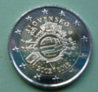 Slowakei 2 Euro Gedenkmünze 2012 TYE 10 Jahre Euro-Bargeld