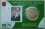 Vatikan 50 Euro-Cent Münze 2017 Stamp&CoinCard No.16 mit Briefmarke