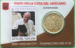 Vatikan 50 Euro-Cent Münze 2020 Stamp&CoinCard No.35 mit Briefmarke