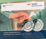 Deutschland 5x 10 Euro 2022 Pflege Sondermünzen Komplettsatz ADFGJ Proof