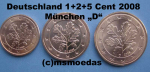 Deutschland 1+2+5 Euro-Cent 2008 (D) München