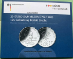 Deutschland 20 Euro Silber Sondermünze 2023 Bertolt Brecht PP