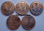 Deutschland 5 x 1 Euro-Cent 2009 (A,D,F,G,J)