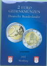 Deutschland 5 x 2 Euro Gedenkmünzen 2023 Hamburg Elbphilharmonie (A,D,F,G,J) Münzkarte