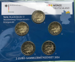 Deutschland 2 Euro Blister Gedenkmünzen 2024 Mecklenburg-Vorpommern Königsstuhl (A,D,F,G,J) Stempelglanz