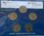 Deutschland 2 Euro Blister Gedenkmünzen 2026 Konrad Adenauer (A,D,F,G,J) Stempelglanz