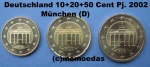 Deutschland 10+20+50 Euro-Cent 2002 D (München)