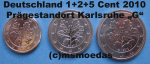 Deutschland 1+2+5 Euro-Cent 2010 (G) Karlsruhe