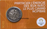 Frankreich 2 Euro CoinCard 2022 Olympische Spiele Paris 2024 Gedenkmünze Nr. 3 (gelb) Diskuswerfer