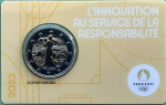 Frankreich 2 Euro CoinCard 2023 Olympische Spiele Paris 2024 Gedenkmünze Nr. 3 (gelb) Faustkampf
